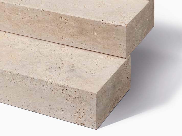 Travertin muurblokken Medium Select - 15x35cm | stonenaturelle